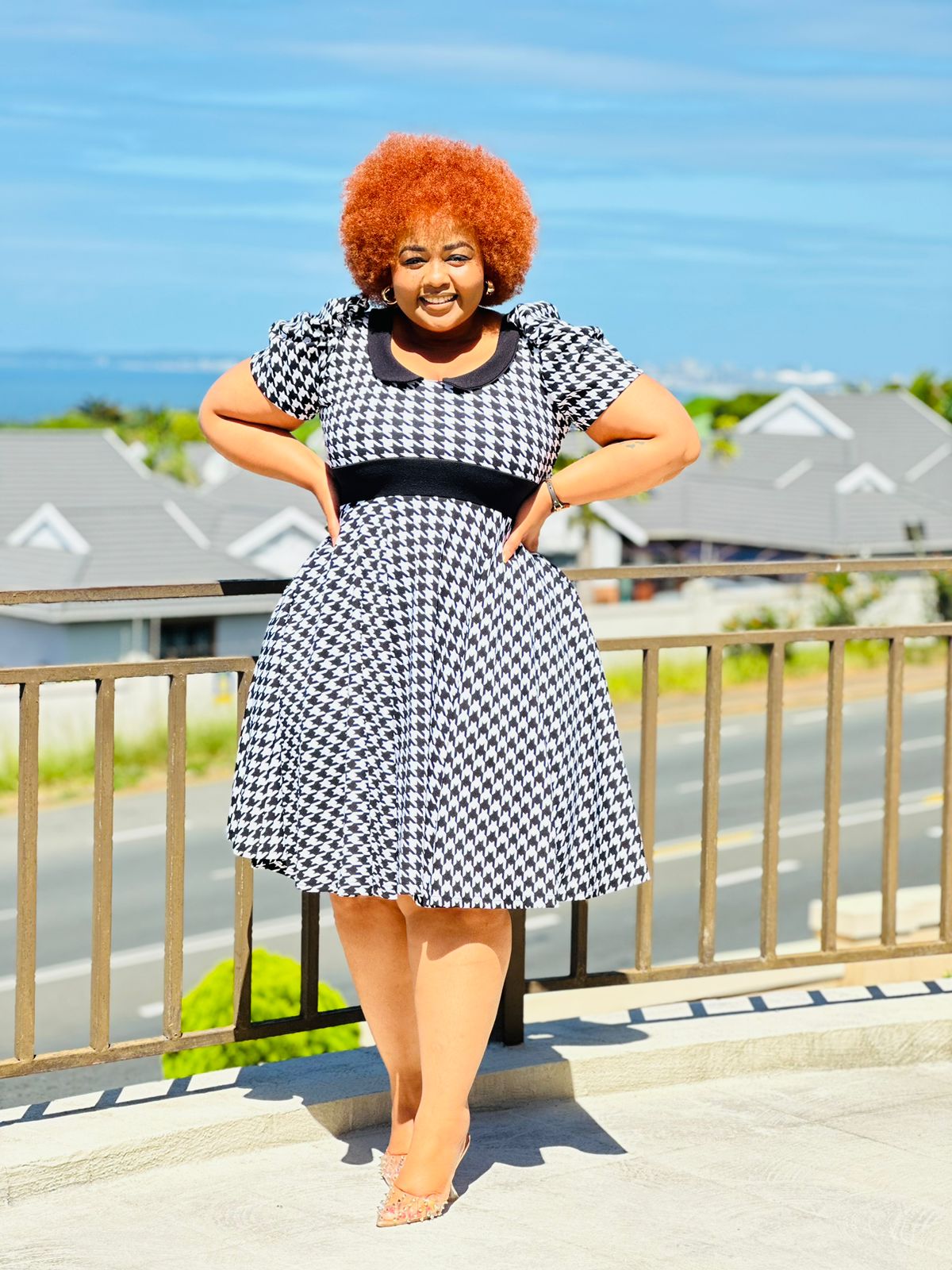 Black and White Pattern Dress - Image 3