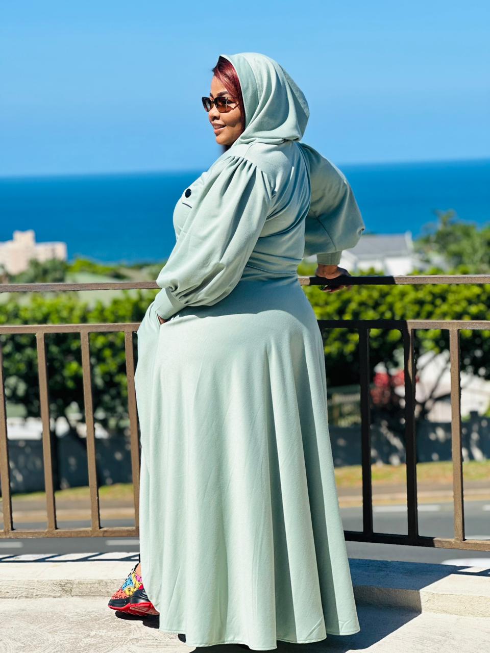 Olive Green Skirt with Hooded Top - Image 4