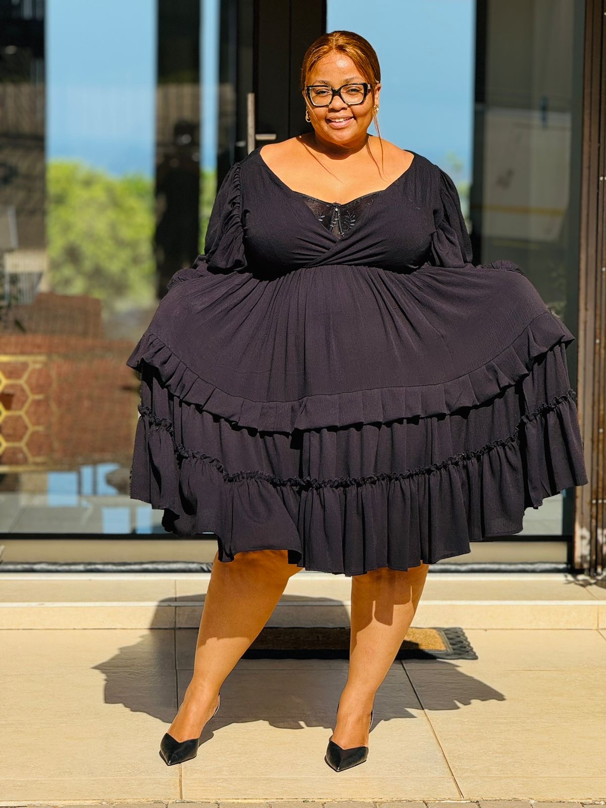 BLACK CRINKLE KNIT FABRIC - Phatgalz 281 - Image 2
