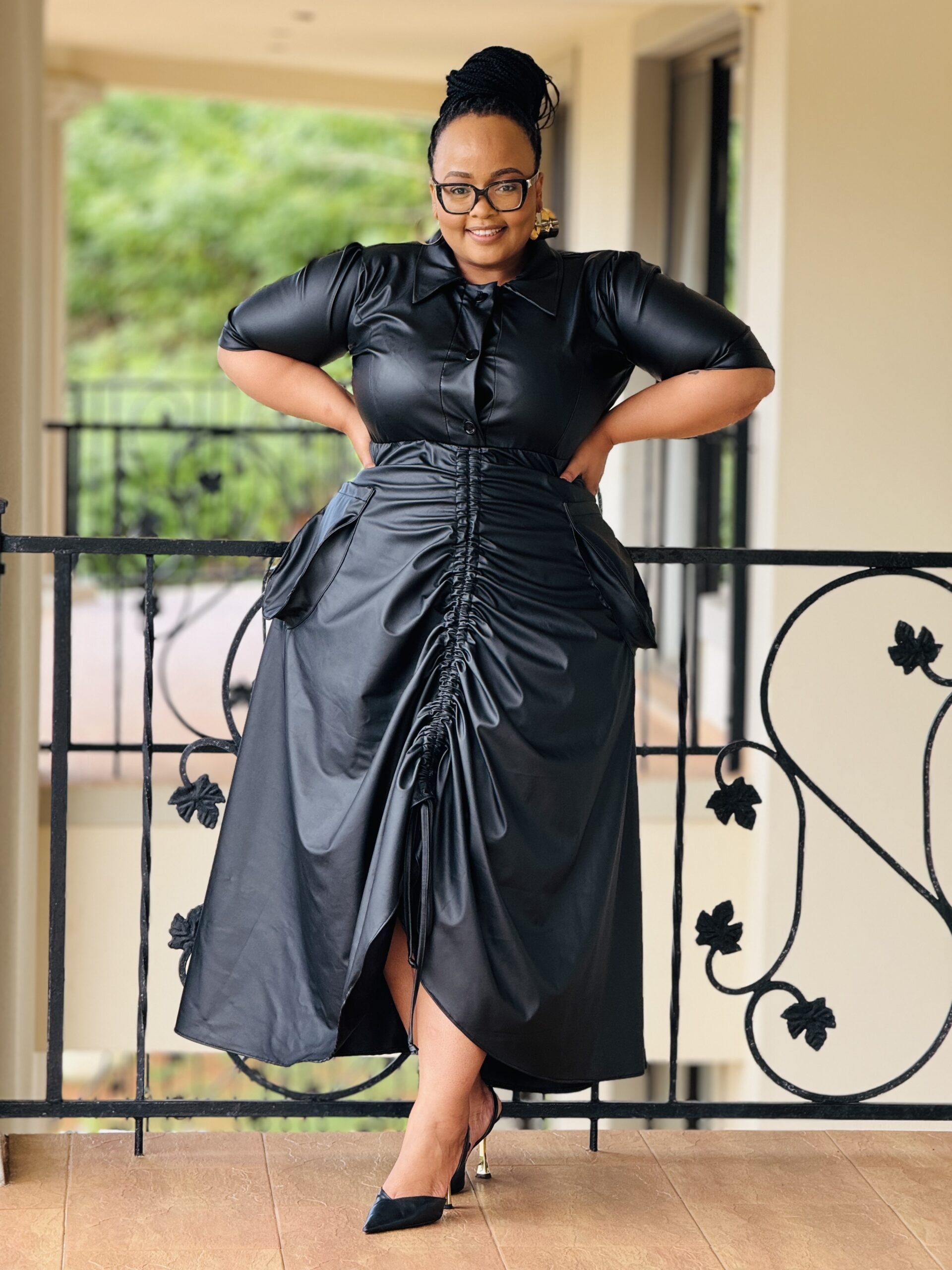 PU LEATHER FABRIC DRESS - Phatgalz 318 - Phat Galz Boutique