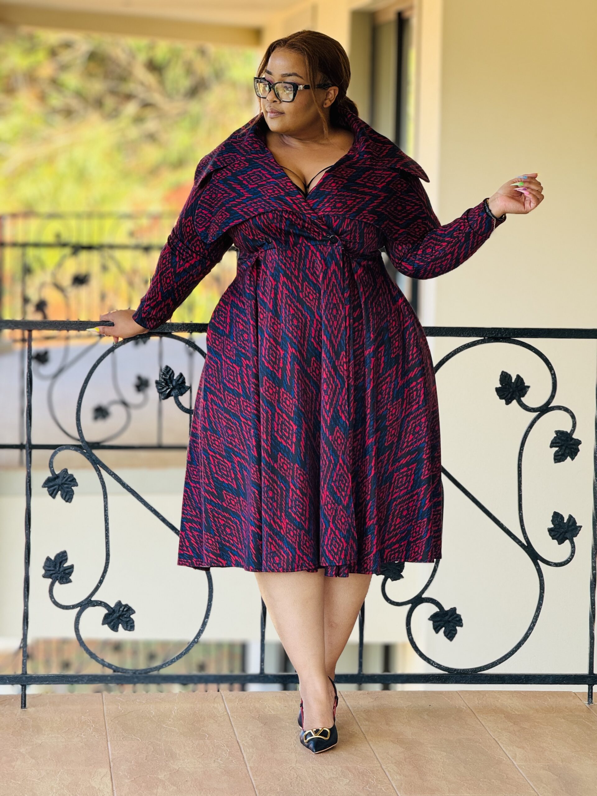PRINTED PONTI FABRIC DRESS - Phatgalz 339 - Image 3