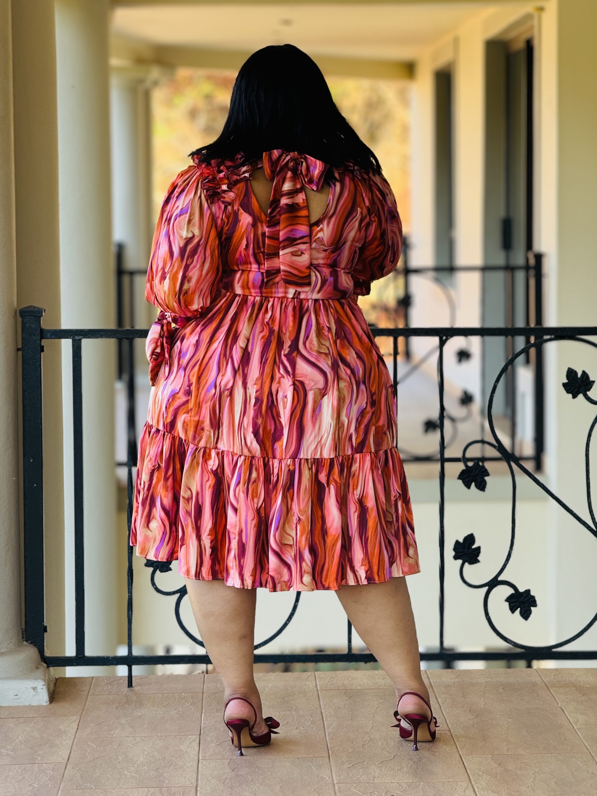 PRINTED SATIN FABRIC DRESS - Phatgalz 359 - Image 4