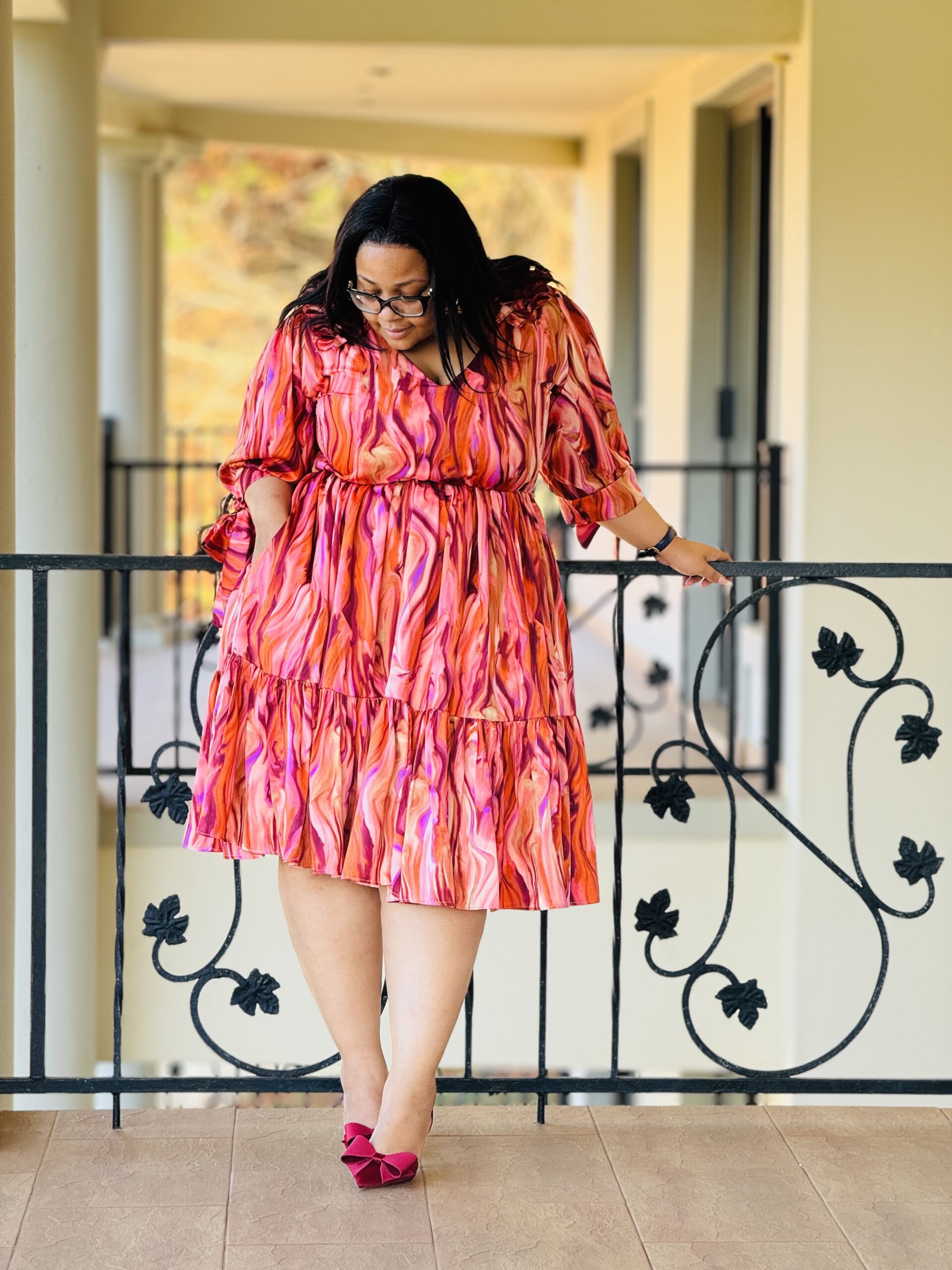 PRINTED SATIN FABRIC DRESS - Phatgalz 359 - Image 3