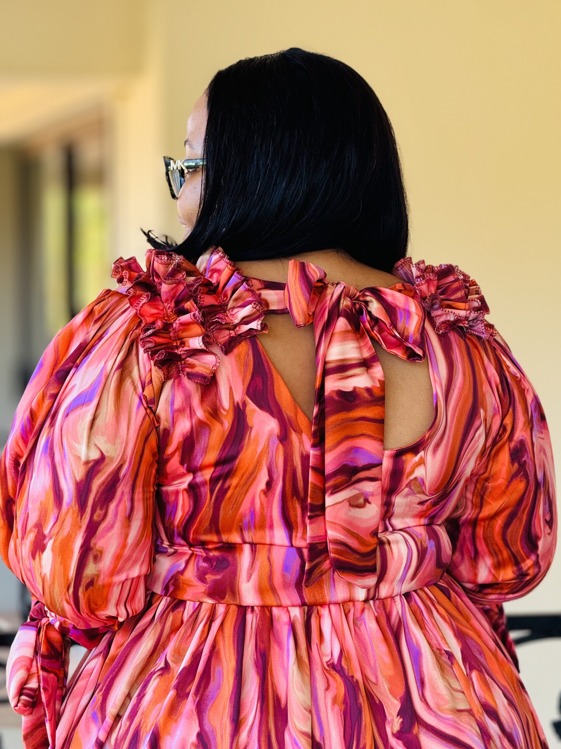 PRINTED SATIN FABRIC DRESS - Phatgalz 359 - Image 2
