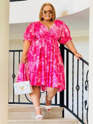 PRINTED SATIN FABRIC DRESS – PHATGULZ 481