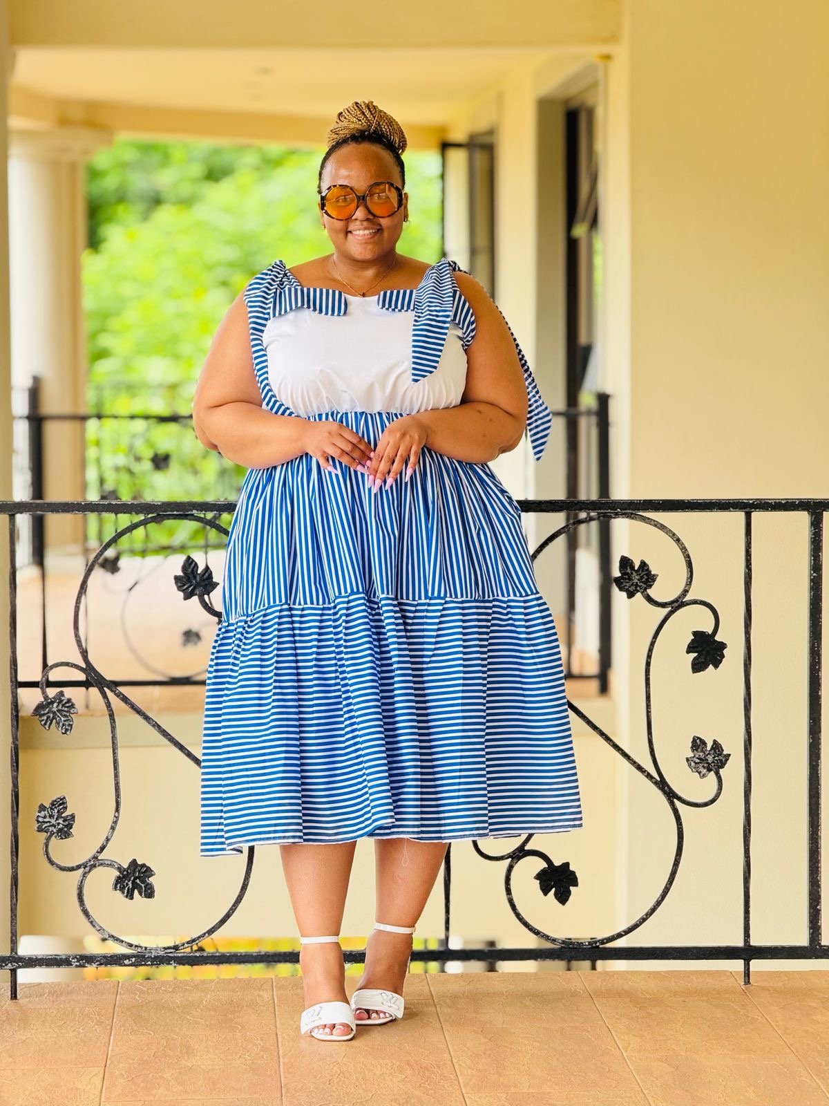 STRIPE AND POPLIN FABRIC DRESS - PHATGULZ 592 - Image 3