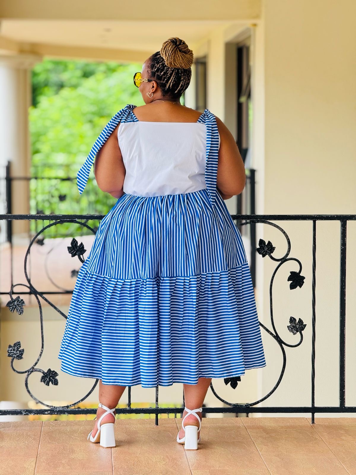 STRIPE AND POPLIN FABRIC DRESS - PHATGULZ 592 - Image 6