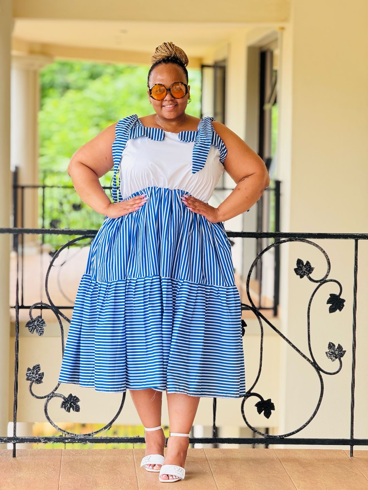 STRIPE AND POPLIN FABRIC DRESS - PHATGULZ 592 - Image 2