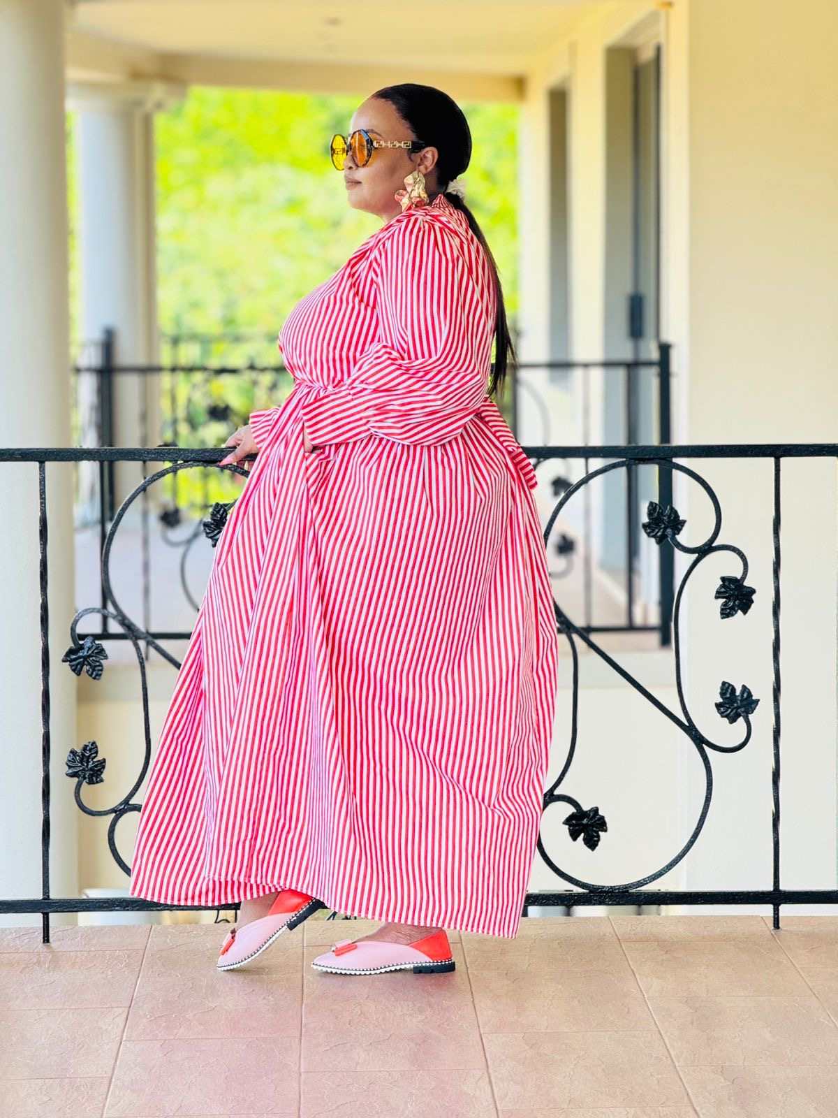 STRIPE POPLINE FABRIC DRESS - PHATGULZ 6693 - Image 4