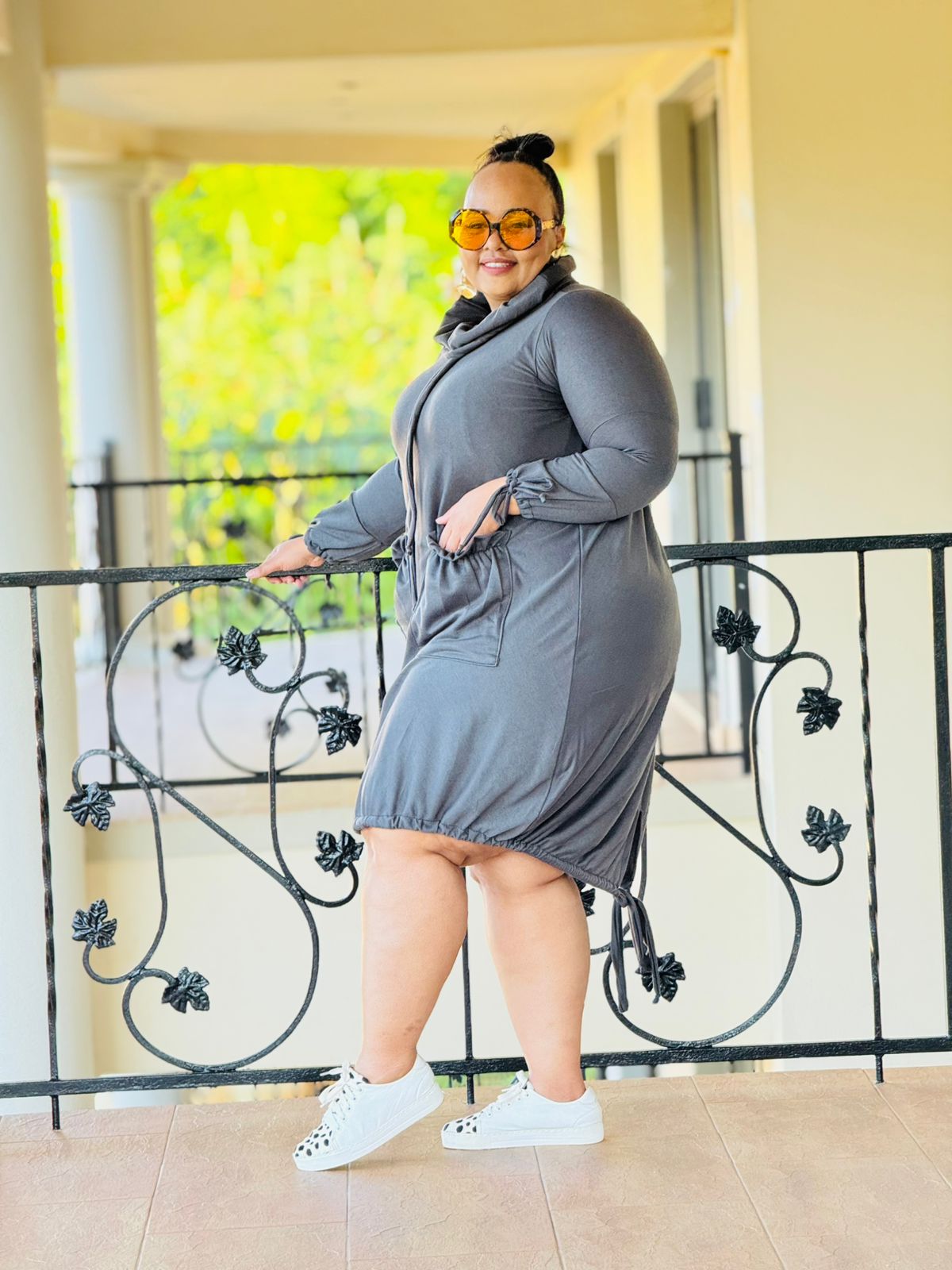 UNBRUSHED FLEECE FABRIC DRESS - PHATGULZ 6736 - Image 5
