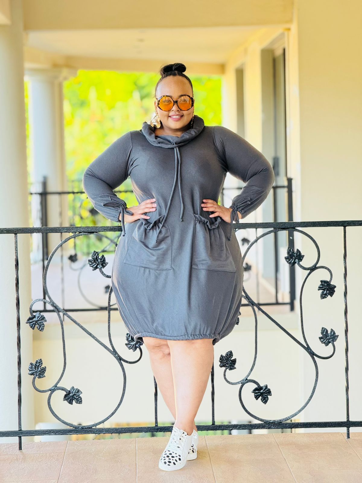 UNBRUSHED FLEECE FABRIC DRESS - PHATGULZ 6736 - Image 3