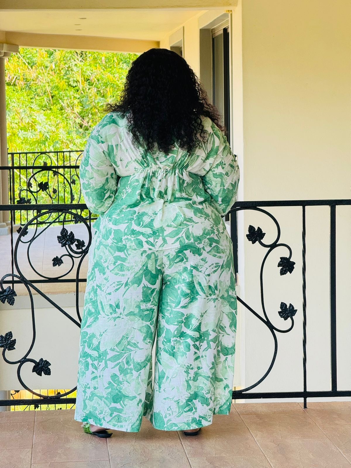 CEY SLUB FABRIC PALAZZO SUIT - PHATGULZ 6857 - Image 4