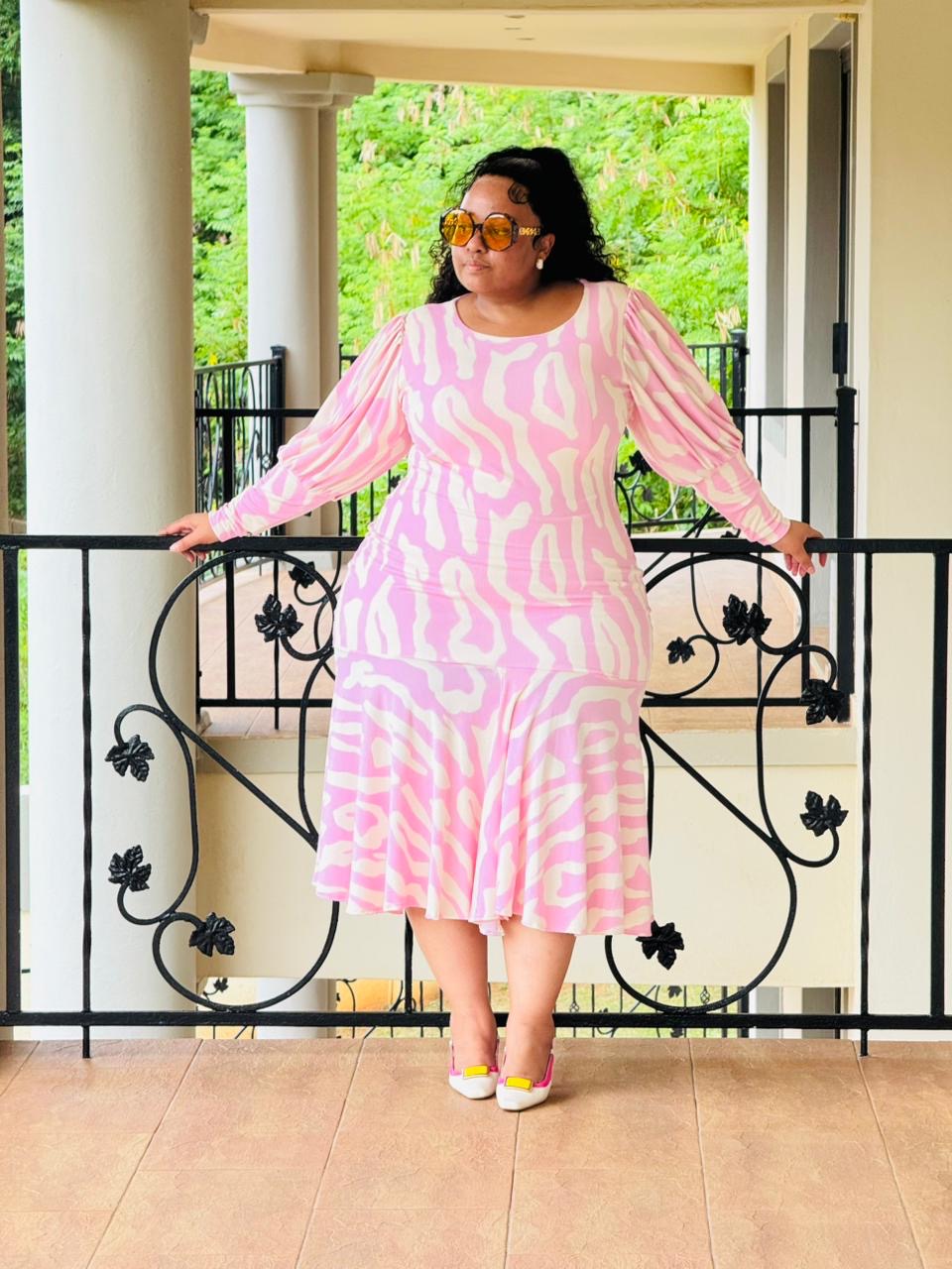 PRINTED ABSTACT DRESS - PHATGULZ 6945