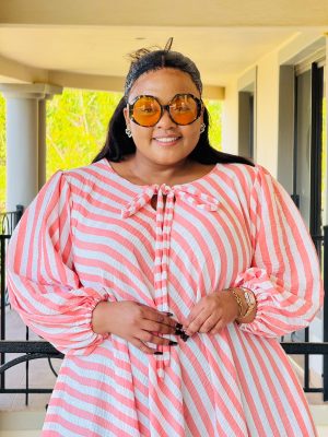 POLY STRIPE DRESS PHATGALZ 7024