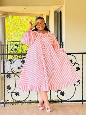 POLY STRIPE DRESS PHATGALZ 7024